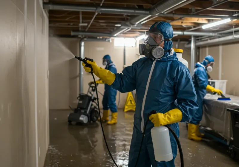 Basement Sanitization and Antimicrobial Treatment process in Hueytown, AL