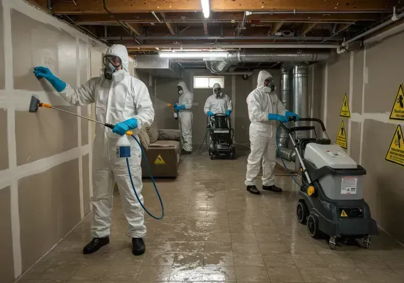 Basement Moisture Removal and Structural Drying process in Hueytown, AL